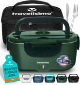 TRAVELISIMO lonchera frontal de acero inoxidable, presentación robusta y segura