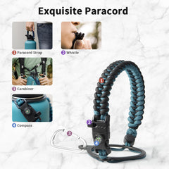 Trebo cuerda paracord con brújula y mosquetón para seguridad y transporte