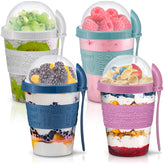 Tribello vista frontal del pack de 4 vasos, práctico para llevar