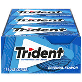 Trident paquete frontal con 12 packs visible, conveniencia y cantidad