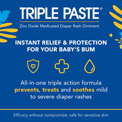Triple Paste textura espesa en close-up que muestra barrera y suavidad