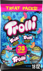 Trolli bolsa frontal mostrando 18 oz y colores atractivos para fiestas
