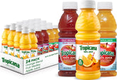 Tropicana botella frontal mostrando 3 sabores y conveniencia