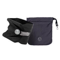 Trtl pillow front view showing black wrap and compact support for comfortable travel