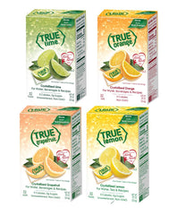 True Citrus paquete frontal mostrando las cuatro cajas para fácil elección