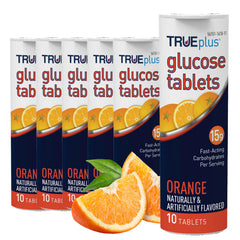 TRUEplus tubo frente naranja mostrando envase compacto y fácil transporte