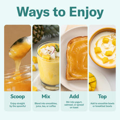 TrueSeaMoss gel añadiéndose a un batido para energía y sabor natural