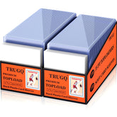 TRUGQ frente del pack con 200 top loaders y 200 fundas, ahorro y protección