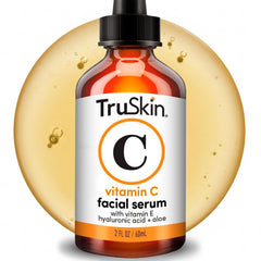 TruSkin frasco frontal del serum mostrando diseño y tamaño útil