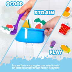 Tub Works detalle del cucharón diseñado para manos pequeñas y vertido fácil