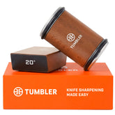 TUMBLER afilador madera vista frontal, herramienta compacta y durable