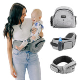 TushBaby asiento de cadera frontal mostrando porteo seguro y cómodo