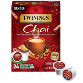 Twinings empaquetado frontal mostrando 24 cápsulas y marca Twinings, conveniencia inmediata