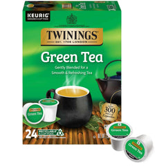 Twinings paquete frontal de 24 cápsulas K-Cup mostrando marca y cantidad, conveniencia inmediata