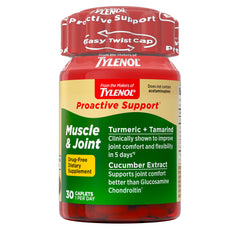 Tylenol proactivity support frente del envase mostrando marca y beneficio de apoyo articular