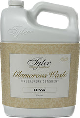 TYLER CANDLE COMPANY envase frontal de Glam Wash Diva mostrando etiqueta y volumen, limpieza confiable