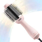TYMO cepillo secador frontal rosa mostrando diseño y beneficio de manejo fácil