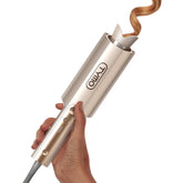 TYMO CurlPro Plus vista frontal mostrando diseño y color oro para manejo cómodo