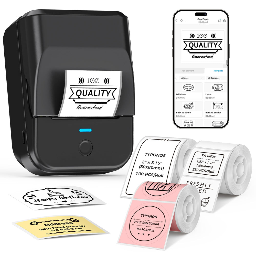 TYPONOS PM240 frontal mostrando diseño compacto y accesible