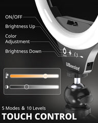 UBeesize phone clamp rotated holding smartphone demonstrating flexible angles