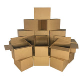 uBoxes vista frontal del pack de 20 cajas mostrando el tamaño