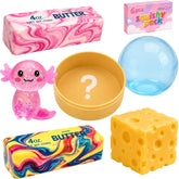 UHACLWS vista frontal del empaque con seis axolotls queso, atractivo regalo