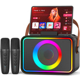 ultramic vista frontal del karaoke con altavoz y panel visible, mejora la diversión