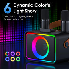 ultramic luces LED multicolor en acción sincronizadas con música, animan la fiesta