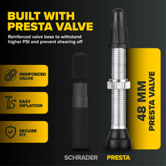 Ultraverse válvula Presta 48 mm enfocada, inflado cómodo