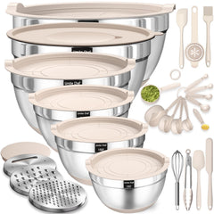 Umite Chef conjunto frontal de boles apilables con tapas herméticas, organización eficiente
