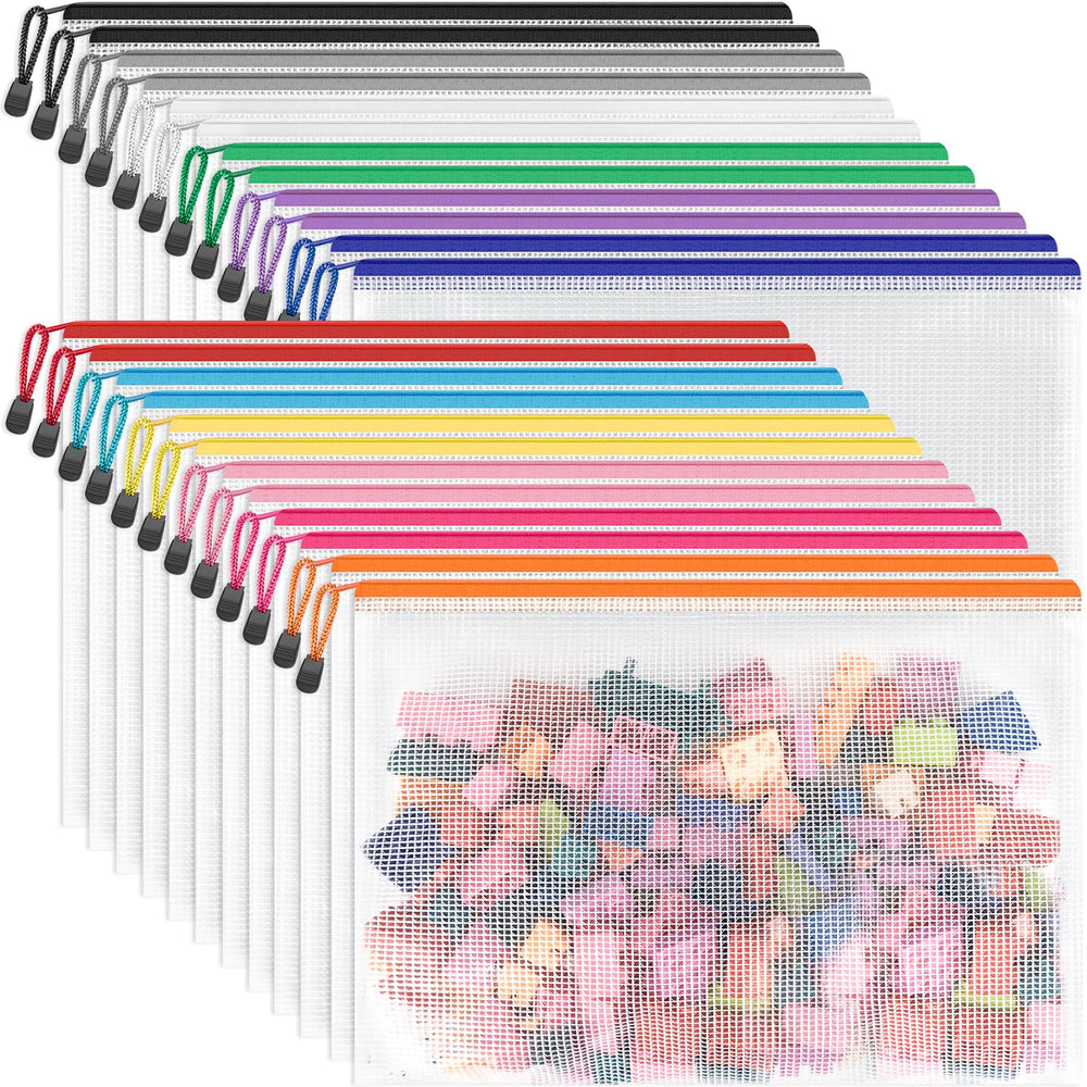 Umriox funda A4 frontal mostrando colores y cierre, organización práctica