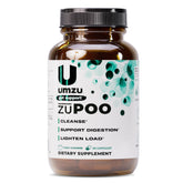 UMZU bote frontal mostrando la etiqueta clara y beneficios