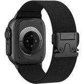 Unbeinst vista frontal de la correa mostrando diseño compatible con Apple Watch y ajuste seguro