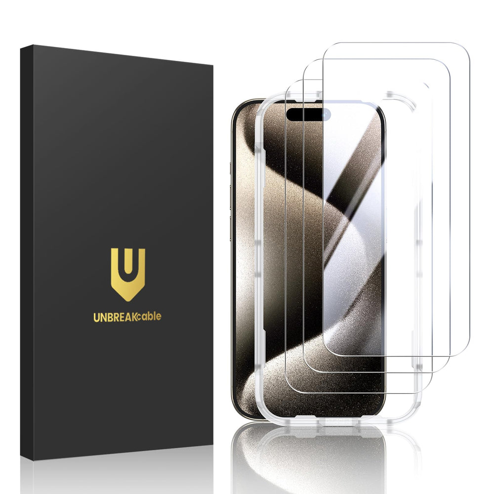 UNBREAKcable empaque frontal mostrando el pack de tres protectores, protección lista
