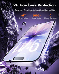 UNBREAKcable protector instalado en iPhone 17 demostrando toque sensible y claridad