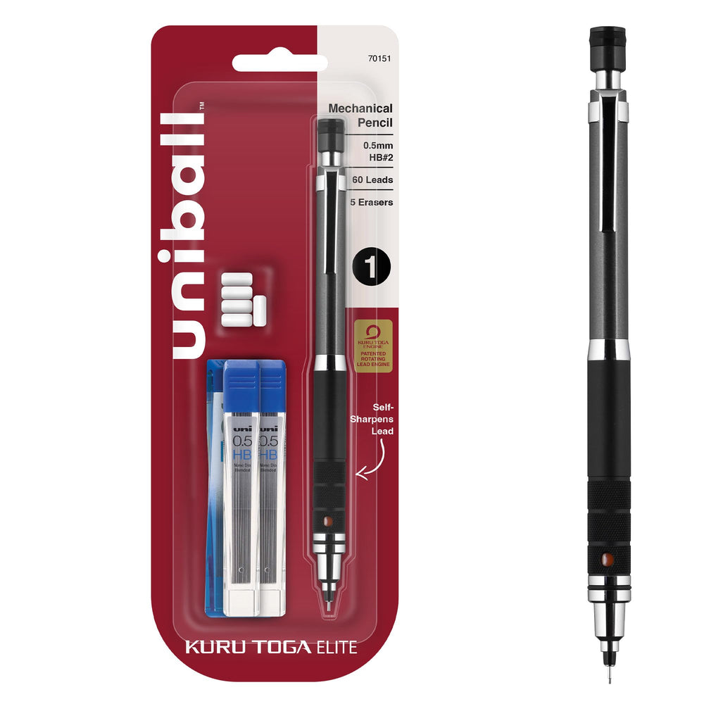 Uni-Ball lápiz Kuru Toga Elite frontal metal, diseño premium y resistente