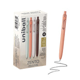 Uni-Ball Zento vista frontal paquete de 12, presenta diseño moderno y clips resistentes