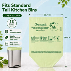UNNI bag open in tall kitchen can showing proper fit and convenience