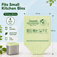 UNNI bolsa colocada en cubo de cocina facilitando recolección de residuos