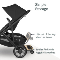 UPPAbaby PiggyBack niño apoyado disfrutando paseos más largos con seguridad