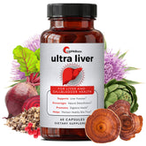 UpWellness frasco Ultra Liver frontal mostrando etiqueta y dosis