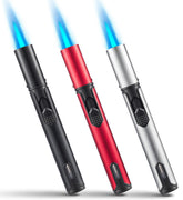 Urgrette vista frontal del pack de tres encendedores, durable y compacto