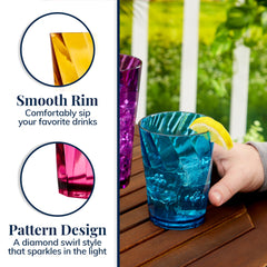 US Acrylic vasos en patio junto a piscina para uso exterior seguro