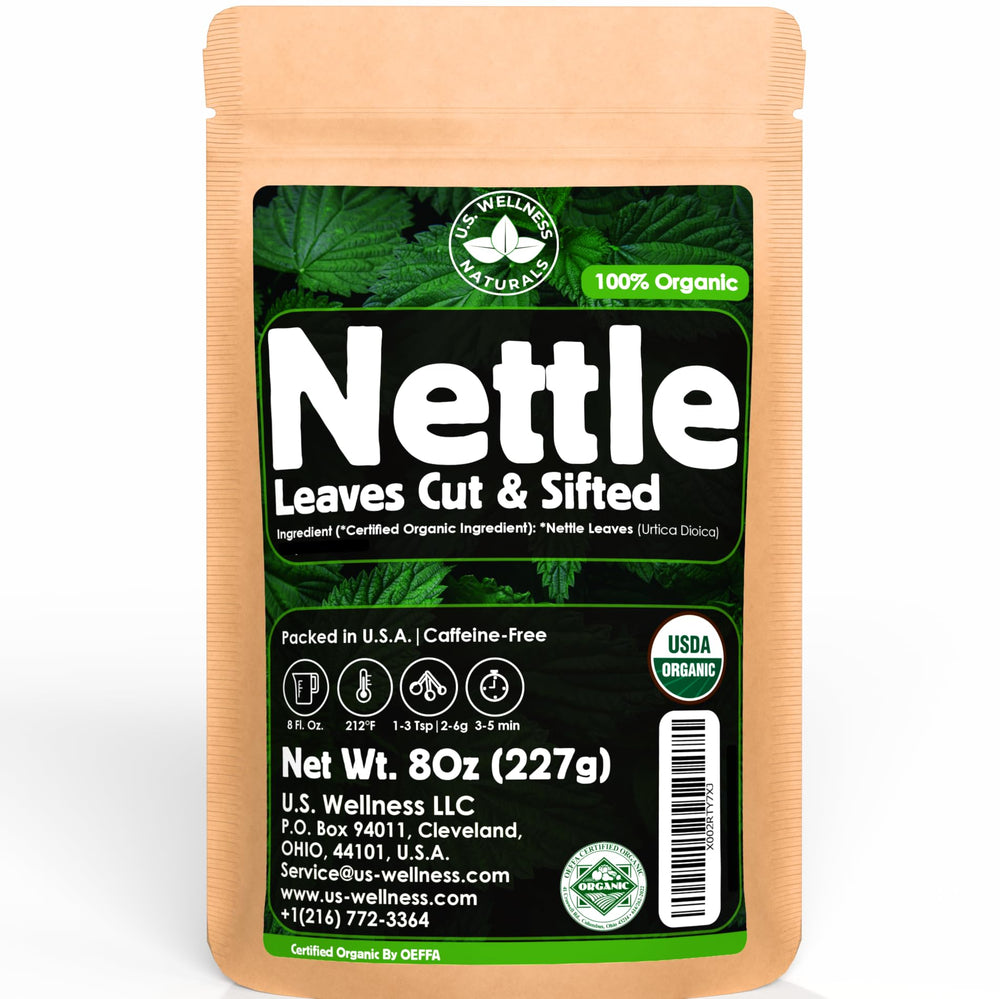 U.S. Wellness Naturals frontal del frasco con ortiga silvestre, imagen clara del producto