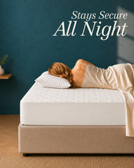 Utopia Bedding protector en cama montada, aspecto ordenado y cómodo