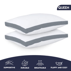 Utopia Bedding almohadas puestas en cama estilo hotel, aspecto profesional
