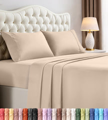 Utopia Bedding vista frontal del paquete beige, aspecto profesional y lista para cama