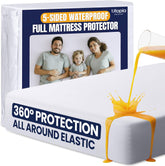 Utopia Bedding vista frontal del protector Full mostrando ajuste y acabado, protección fiable
