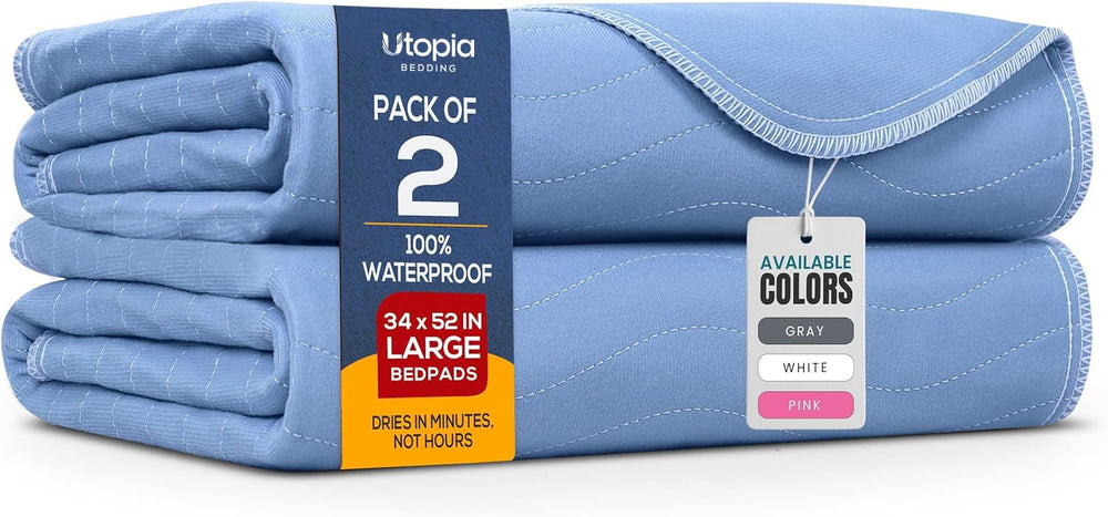 Utopia Bedding empaque frontal mostrando pack de 2 y beneficios de protección