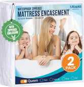 Utopia Bedding vista frontal del empaque mostrando el pack y beneficios